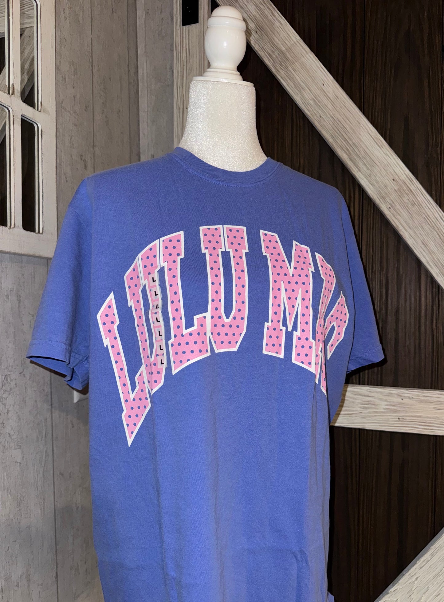 LULU MAC Blue Polka Dot Tee